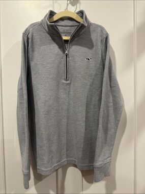 Boys (S) Vineyard Vines Saltwater Gray Quarter-Zip Pullover